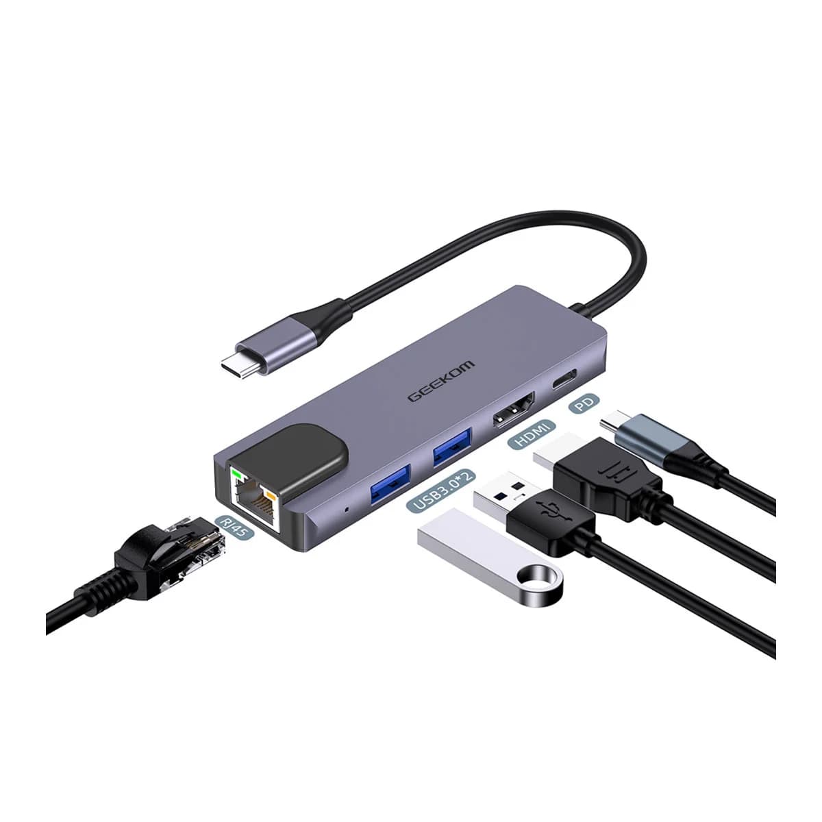 GEEKOM 5-in-1 USB C Hub