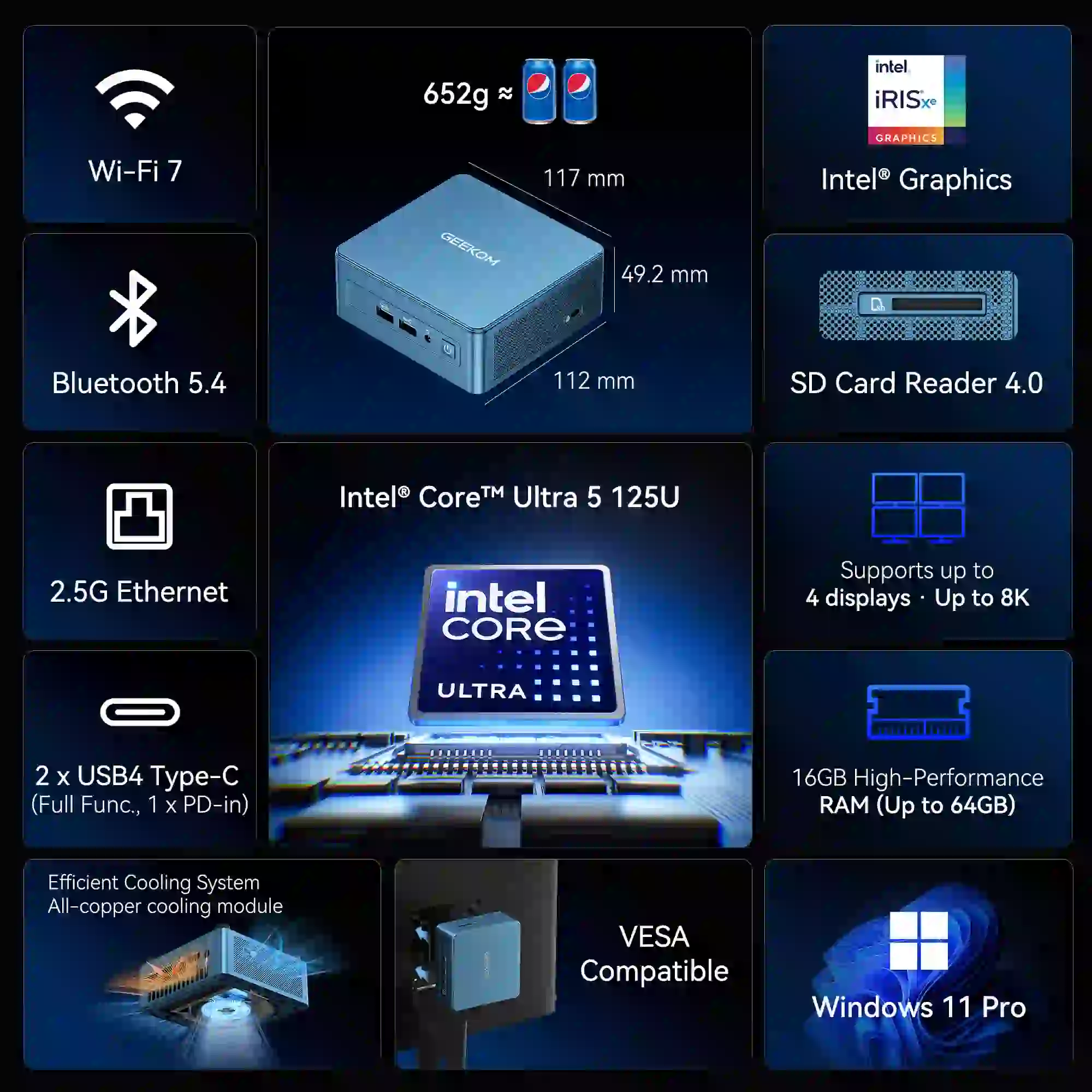 GEEKOM IT12 Mini PC Intel® Core™ Ultra5 125U alternate image
