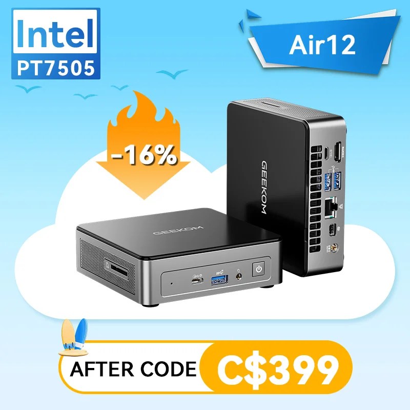 GEEKOM Air12 Mini PC 2026 Edition with Intel® Pentium® Gold 7505 image