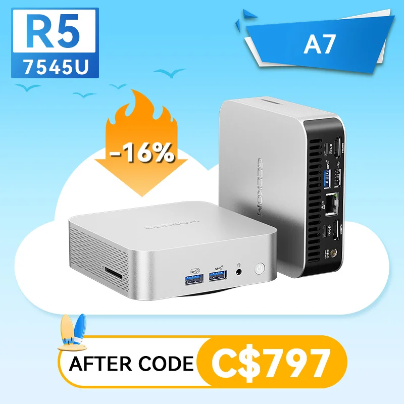 GEEKOM A7 Mini PC AMD Ryzen™ 5 7545U image