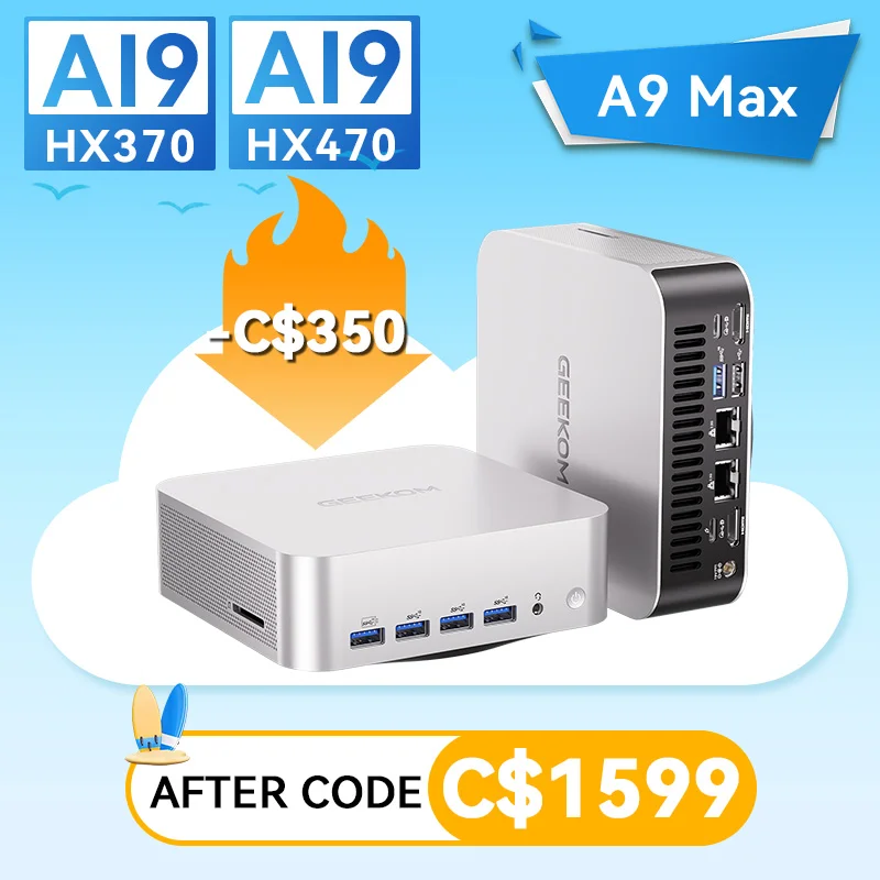 🌟NEW：GEEKOM A9 Max 2026 Edition AI Mini PC with AMD Ryzen™ AI 9 HX 470 | HX 370 image